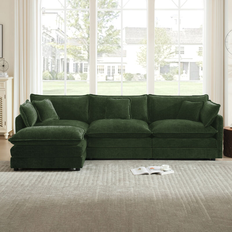 Flurn Chenille L-Shape Sectional Sofa image number 1