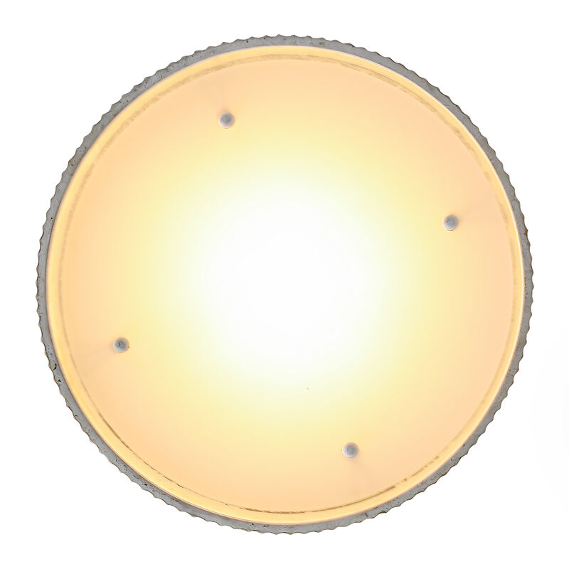 17.5" Modern White Drum Dimmable Flush Mount Ceiling Light with Resin Shade