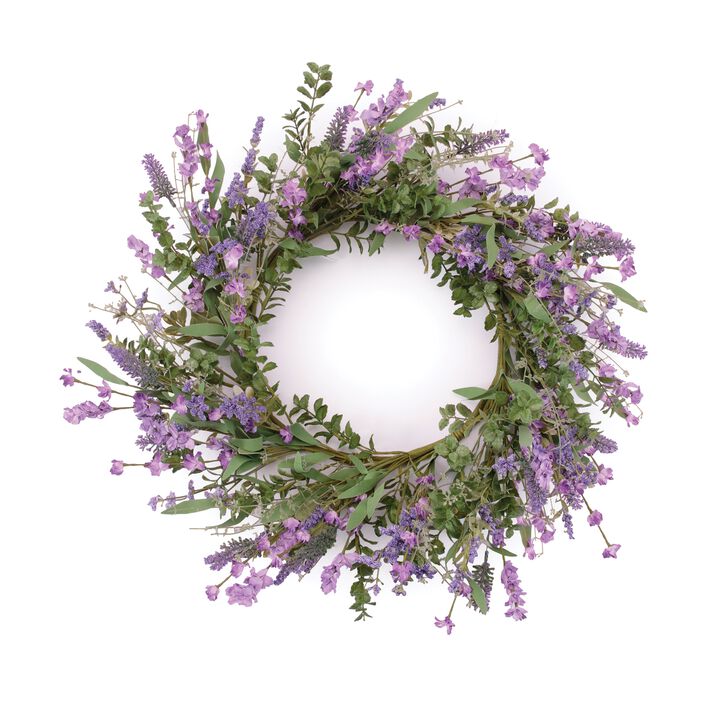 Mixed Lavender Floral Wreath for Front Door, Wall Display, or Seasonal Decor