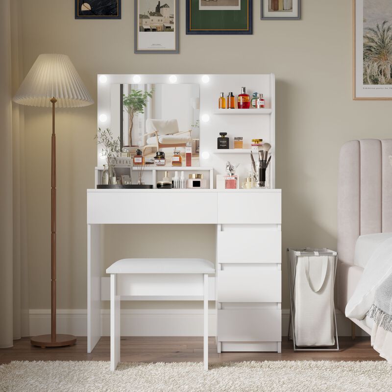 Sutmal Vanity Desk with Mirror & Light image number 1