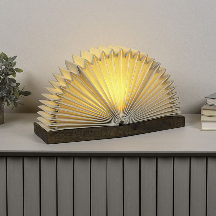 Darla Modern Art Deco Paper Half Pleated Fan LED Table Lamp