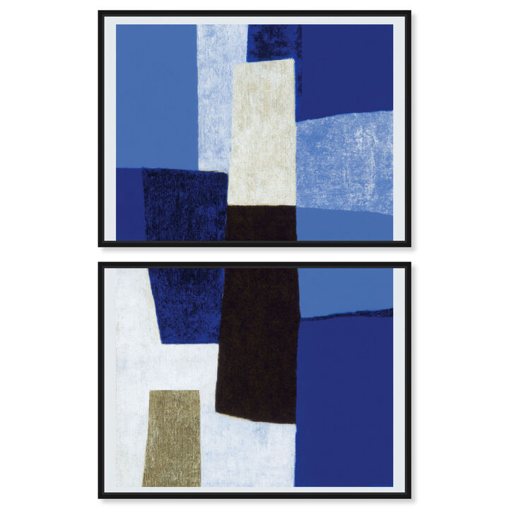Cerulean Columns Abstract Canvas Print by Art Remedy