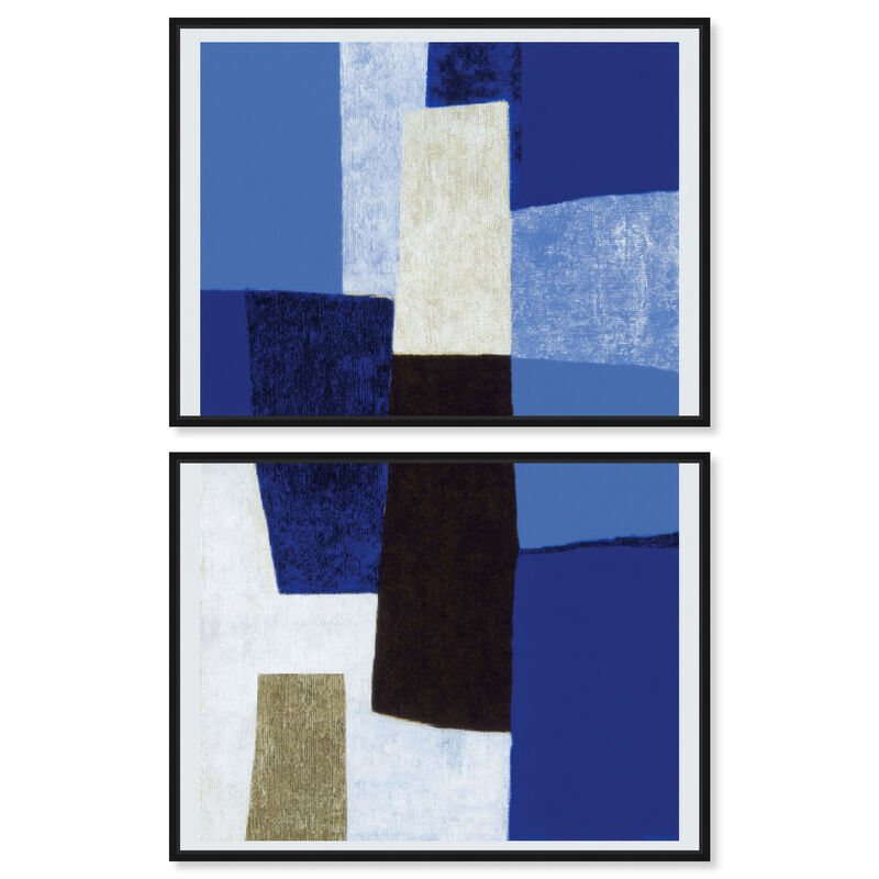 Cerulean Columns Abstract Canvas Print by Art Remedy image number 0