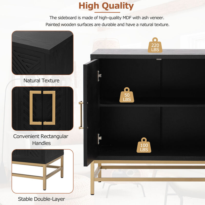 Merax Retro Style Sideboard with Adjustable Shelves