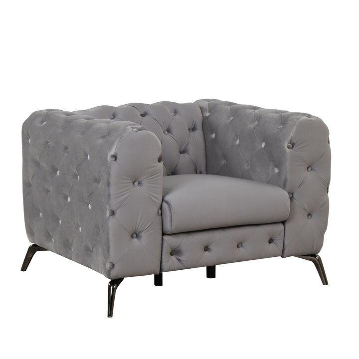 40.5" Velvet Upholstered Accent Chair