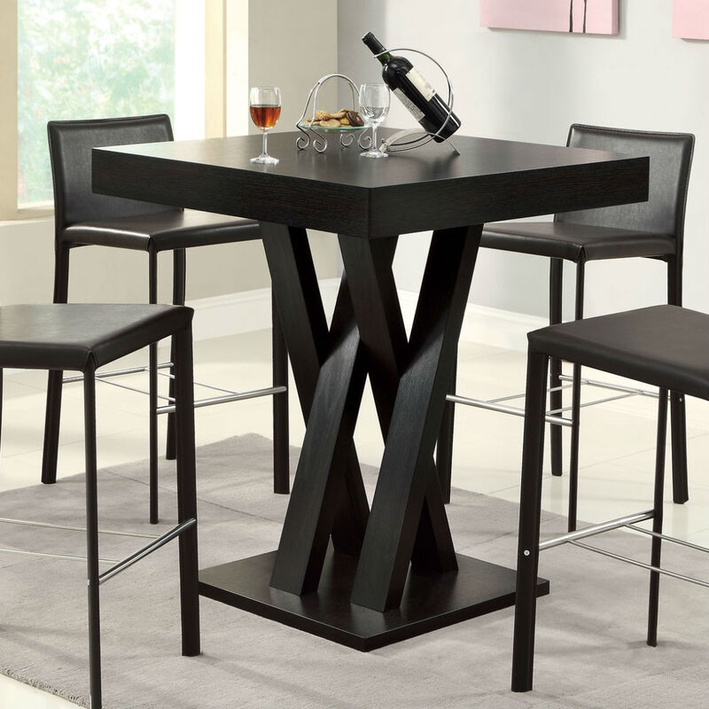 Contemporary High Square Dining Table with Clean Lines and Compact Design