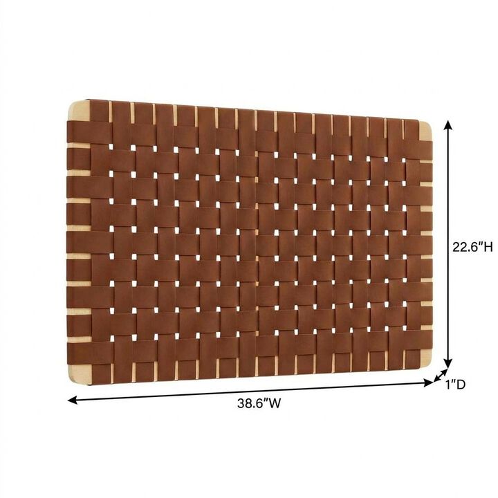 Vegan Leather Twin Headboard Wall-Mount withTexture and Durable Finish