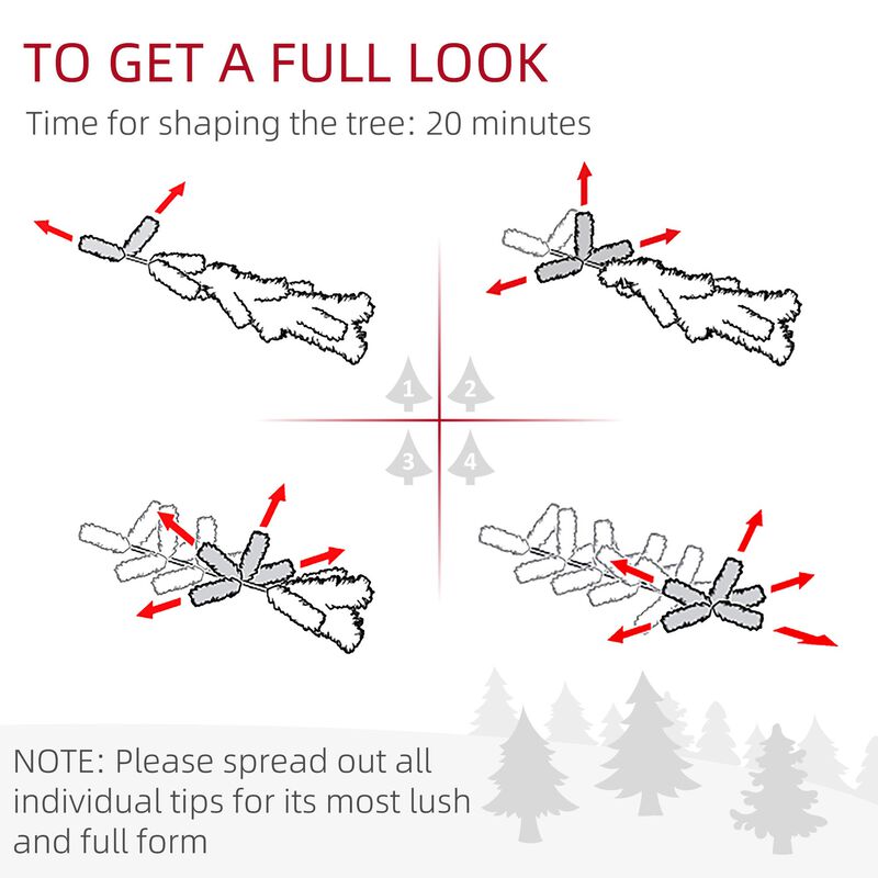 7ft Snow Flocked Artificial Christmas Tree with 1401 Tips