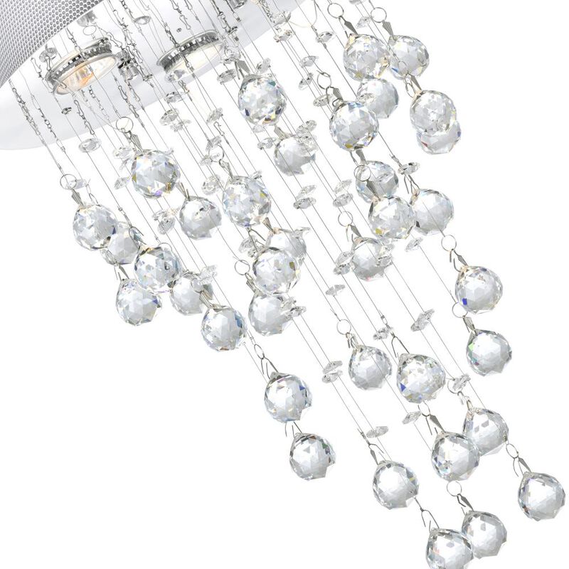 Rain Drop 3 Light Flush Mount With Chrome Finish