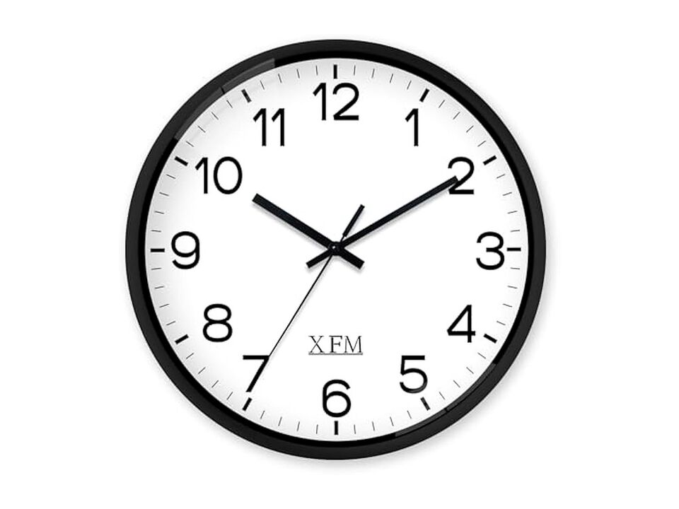 Black Classic Wall Clock 8 Inch Silent Non Ticking Modern Battery Operated