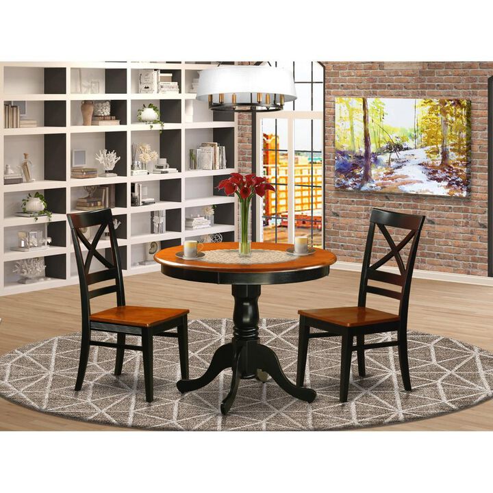 Dining set - 3 Pcs with 2 Wood Chairs