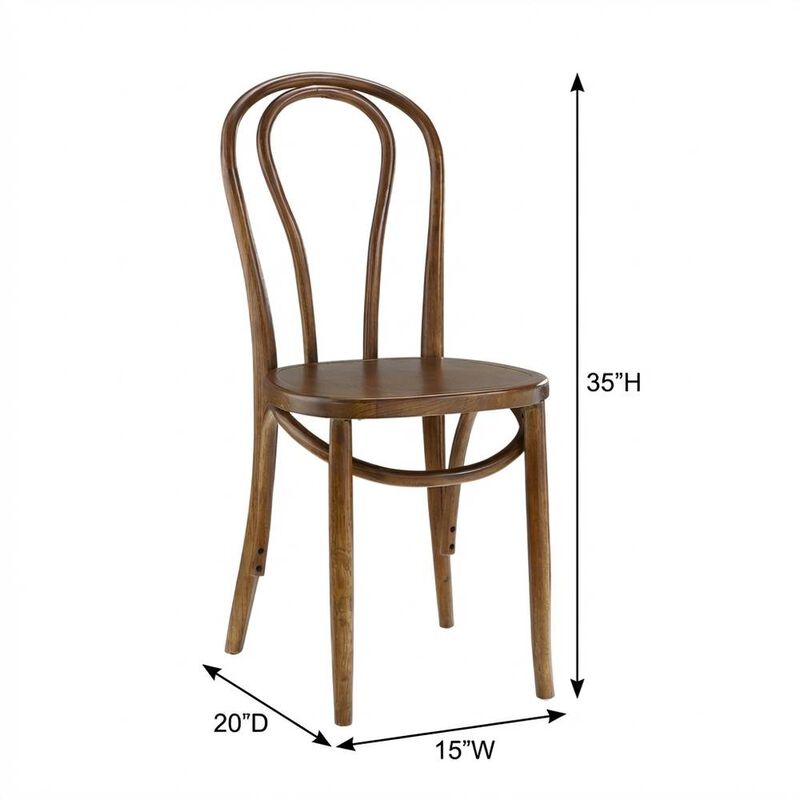 Wood Dining Side Chair with Padded Backrest and Compact Design image number 2