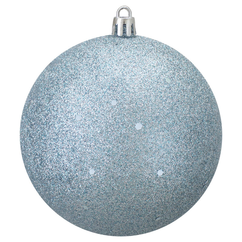 Mermaid Blue Shatterproof Glitter Christmas Ball Ornament 4" (100mm)
