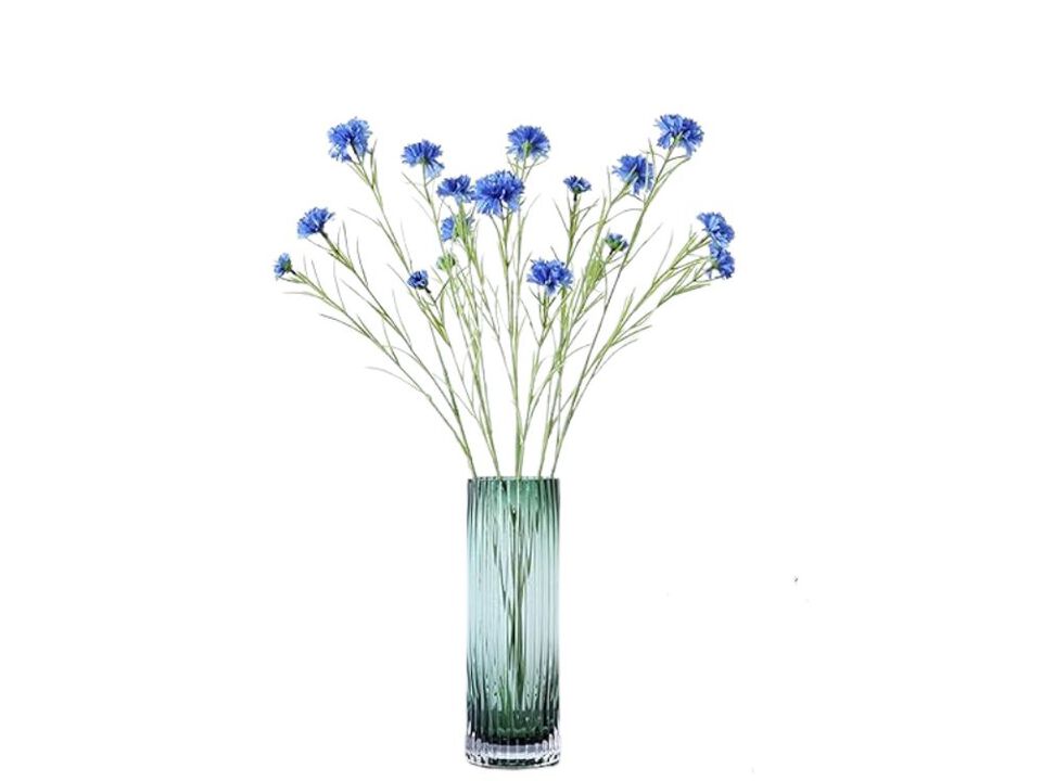 4 Piece Blue Artificial Chrysanthemum Flower Stems Vase Filler
