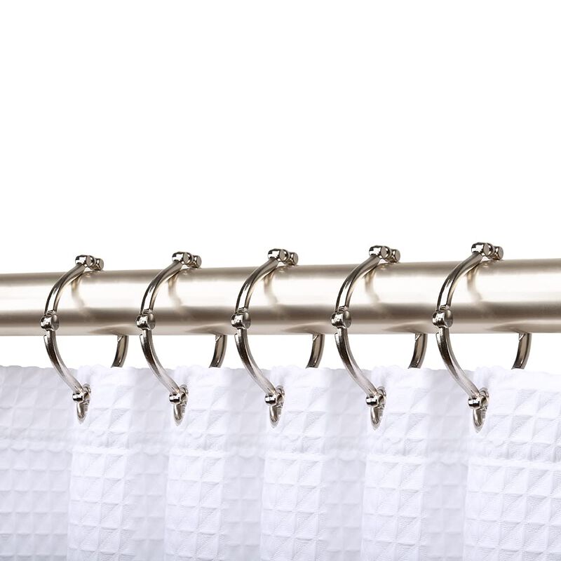 Zinc Shower Curtain Hooks, Set of 12 image number 3