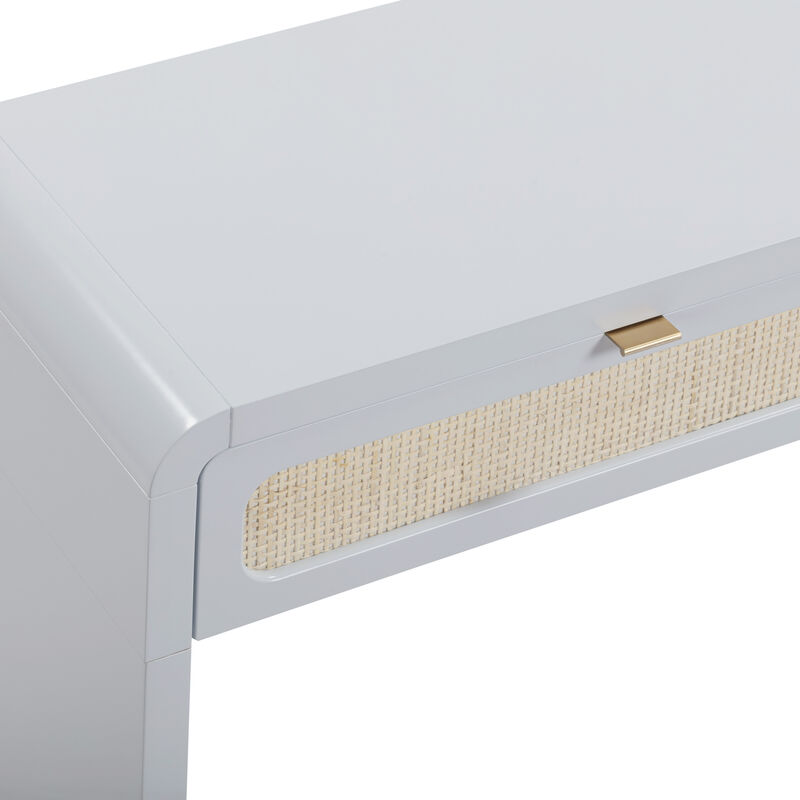 Patty Pastel Blue Rattan Console Desk
