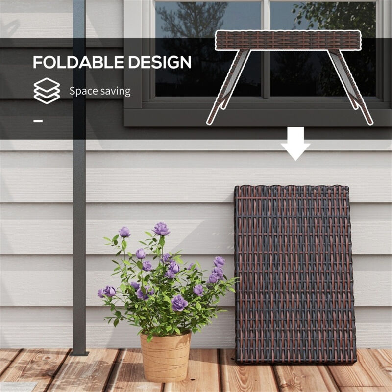 Weather-Resistant PE Wicker Coffee Table For Outdoor image number 4