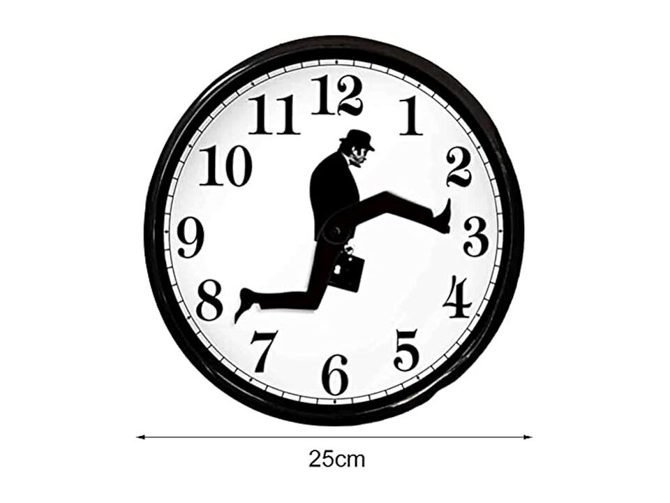 Glass Ministry Silly Walks Shape Hotel Wall Clock Silent Living Room Decor