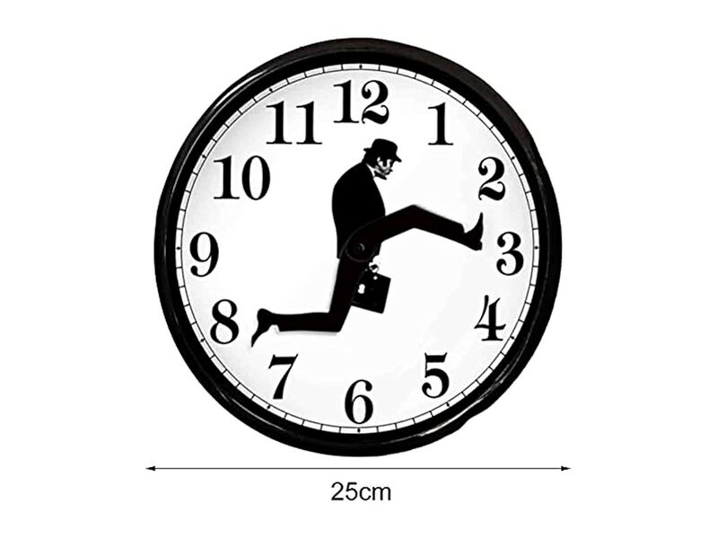 Glass Ministry Silly Walks Shape Hotel Wall Clock Silent Living Room Decor image number 1