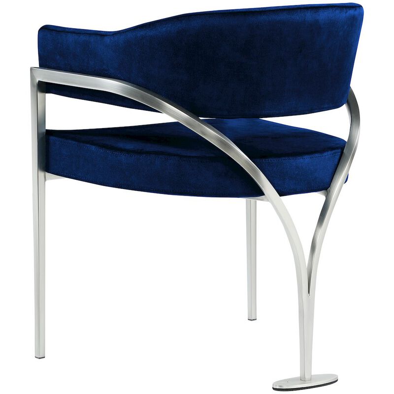 Meridian Furniture Madelyn Navy Velvet Dining Chair, Set of 2