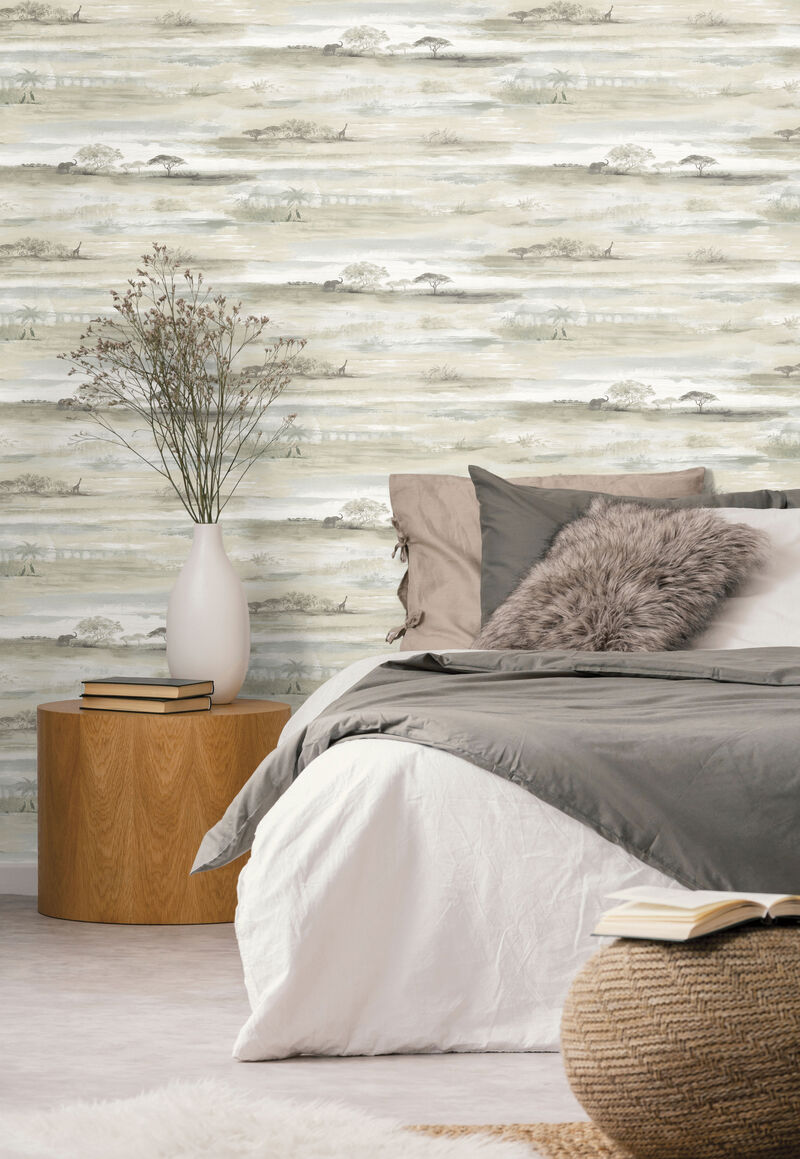 Savanna Sunset Brown Peel & Stick Wallpaper image number 2