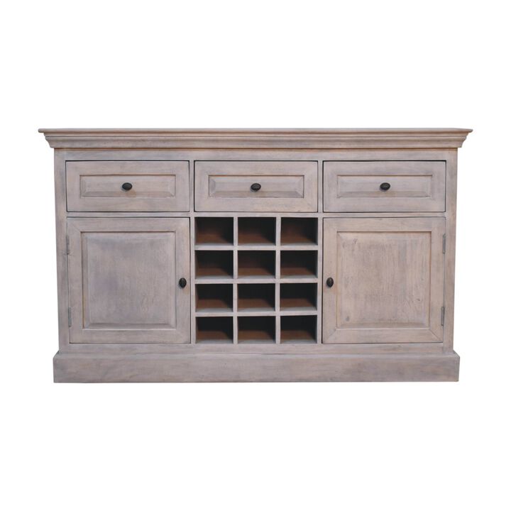 Artisan Furniture Solid Wood Acid Wash Wine Storage Unit