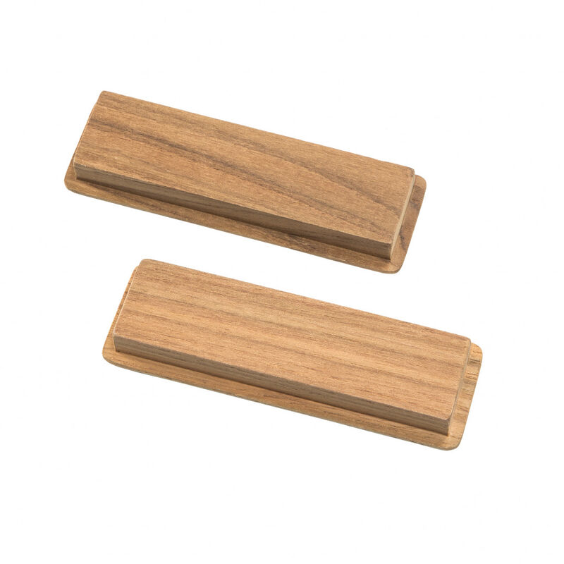 HomeRoots Set of Two Brown Teak Wood Drawer Pull Knobs image number 3