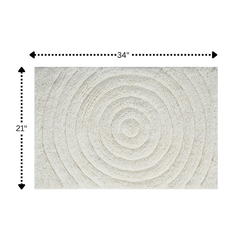 Knightsbridge Echo 220 GSF Non Skid Back Bath Rug 21 x 34 - Ivory