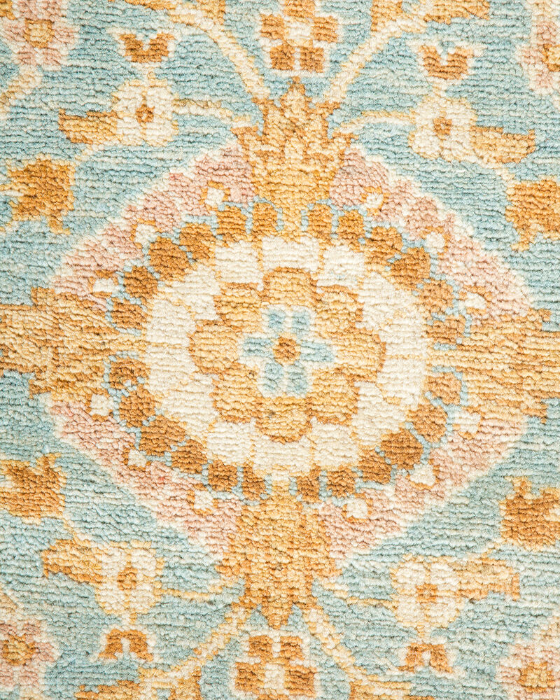 Eclectic, One-of-a-Kind Hand-Knotted Area Rug  - Light Blue, 6' 1" x 9' 4" image number 3