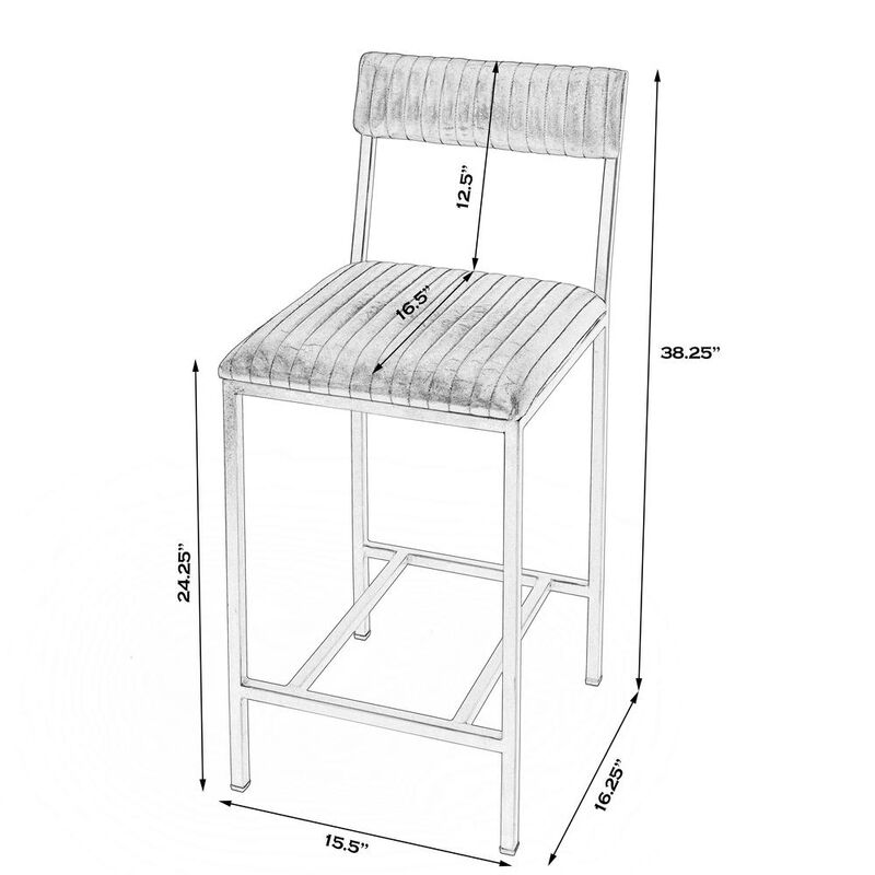Butler Specialty Houston 24 Leather Counter Stool, Medium Brown