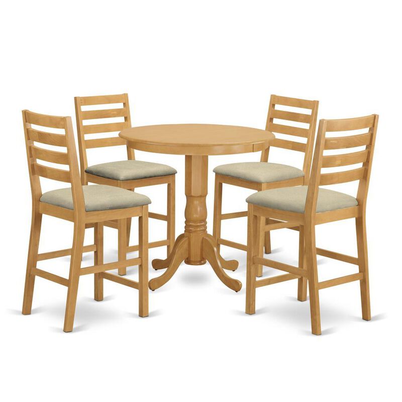 5 Pc counter height Dining room set - high Table and 4 counter height Chairs.