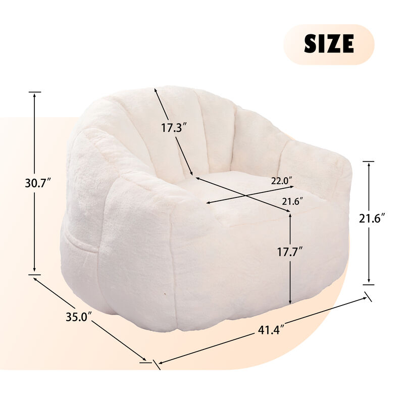 Beanbag Chair, Bean Bag Sofa Chair With Armrests Stuffed High-Density Foam, Lazy Sofa