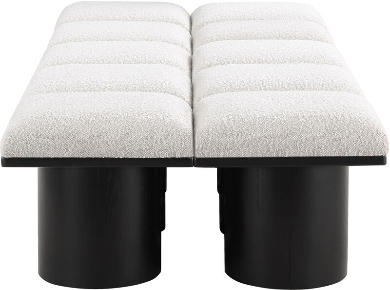 Meridian Furniture Pavilion Cream Boucle Fabric Bench