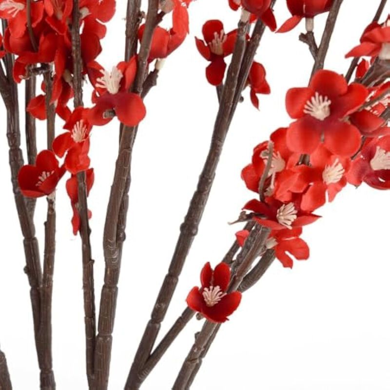 5 Piece Red Artificial Greenery Stems Wedding Centerpiece Decor image number 3