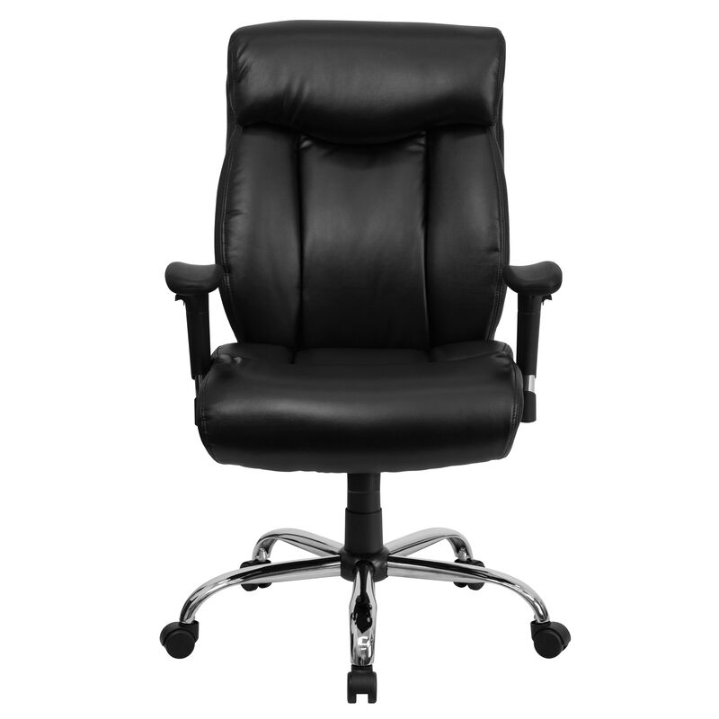 HERCULES Series Big & Tall 400 lb. Rated Black LeatherSoft Executive Ergonomic Office Chair with Full Headrest & Arms image number 3