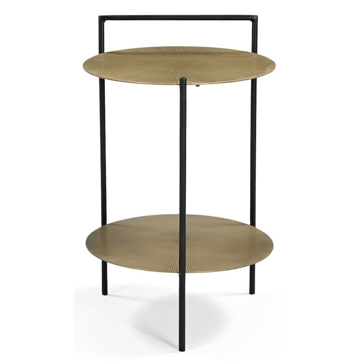 Benji Iron Side Table in Textured Brass