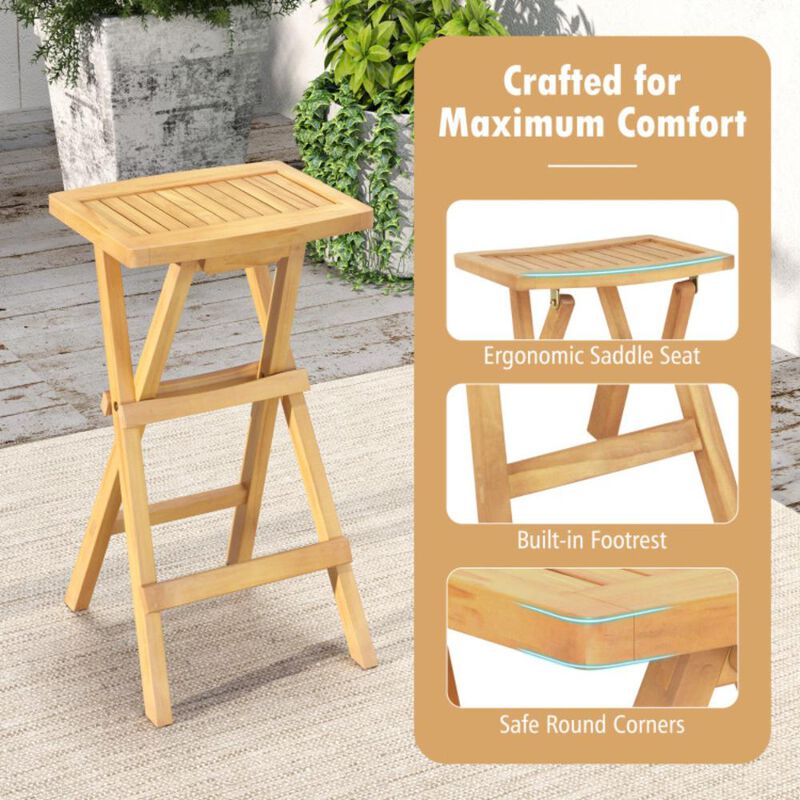 Hivvago Set of 2 No Assembly Outdoor Bar Stools with Countered Seat