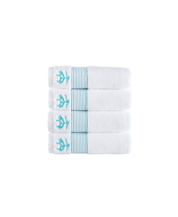 Brooks Brothers Rope Stripe Border 4 pcs Hand Towels