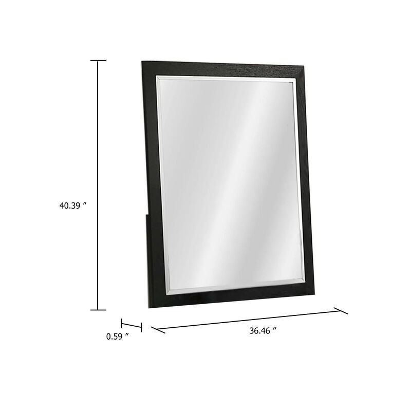 Portrait Dresser Mirror, Black, Rubberwood, 36x40 Wide Frame Profile image number 4