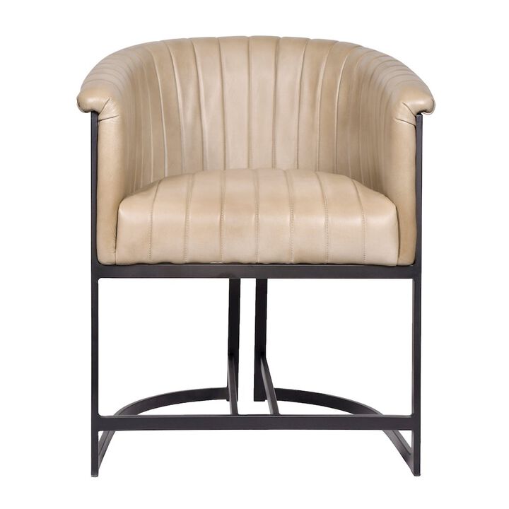 Alex Hamilton Wilbur Genuine Leather Dining Chair In Stone