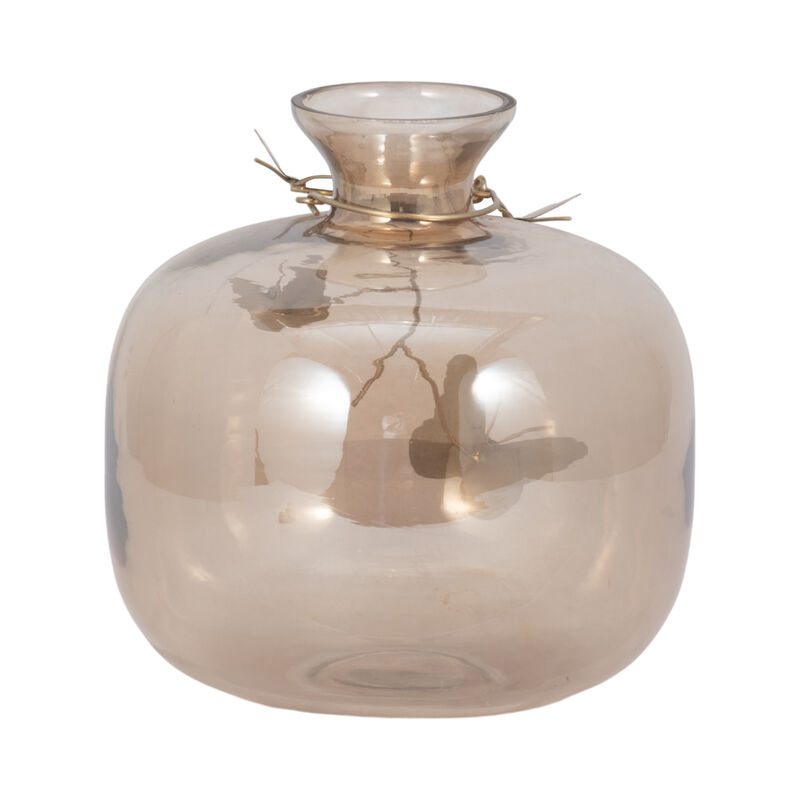 Glass Vase W/Butterfly Garland image number 4