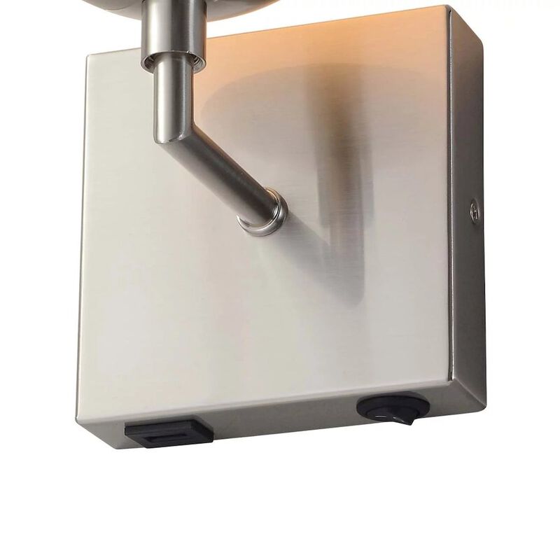 NOVA OF CALIFORNIA Globe Wall Sconce - 10'', Satin Nickel, Plug-in with Rocker Switch