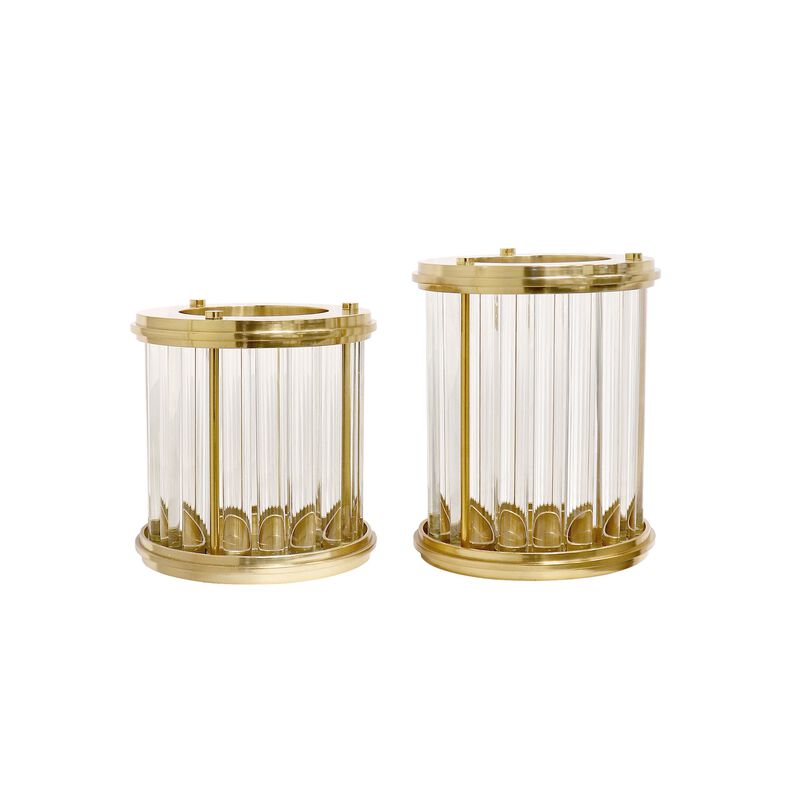 Pasargad Home Calypso Brushed Gold Lucite Hurricane image number 4