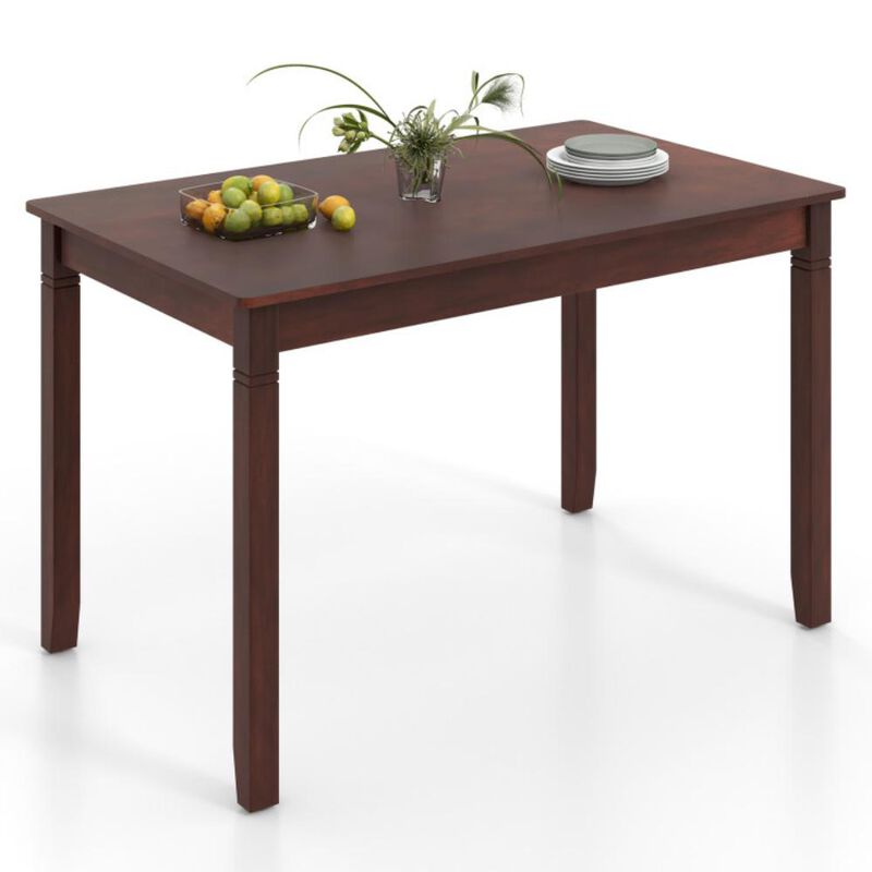 Compact Rectangular Dining Table for 4 People &ndash; Wood and Rubber Wood Legs image number 0