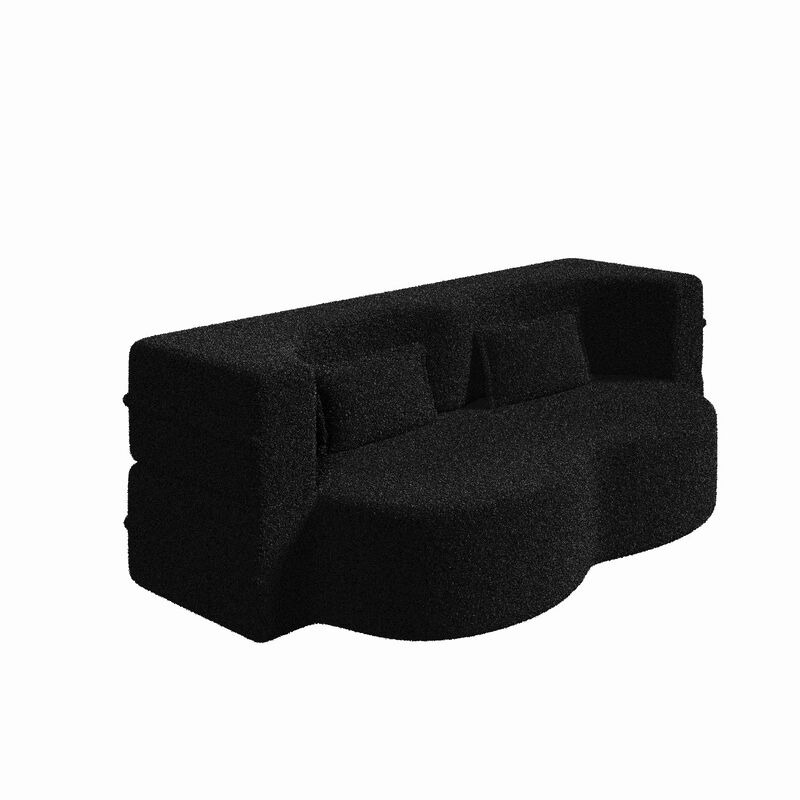 Merax Modern Floor Sofa with 2 Pillows