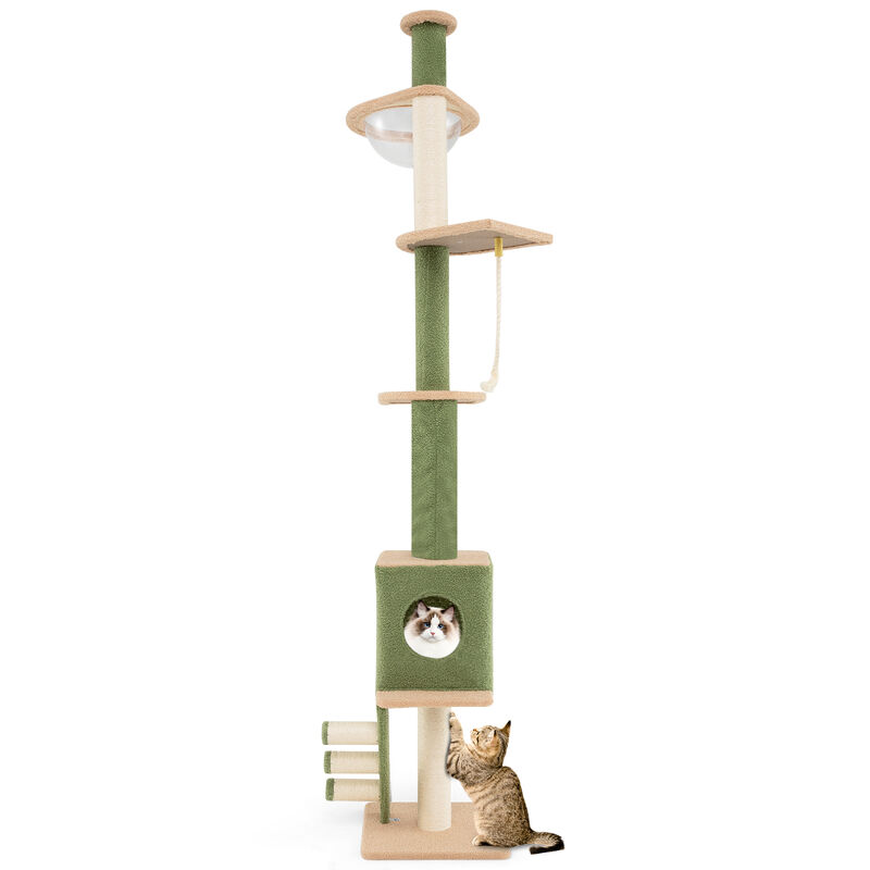 Floor to Ceiling Cat Tree with  Adjustable Height and Extra Post