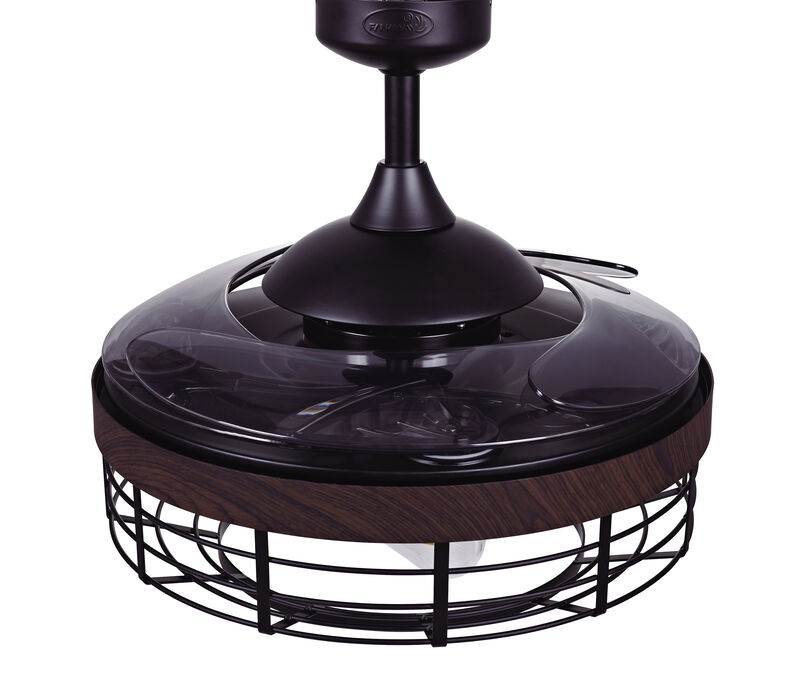 Fanaway Montclair 48" Retractable Blade Ceiling Fan with Light and Remote, Modern Fandelier Ceiling Fan, Patented Design Technology, Stronger Thicker Blades, Black with Koa Trim image number 4
