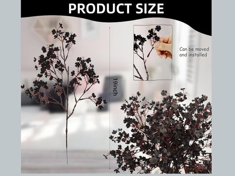 10 Piece Black Artificial Gypsophila Flowers Wedding Centerpiece Decor image number 2