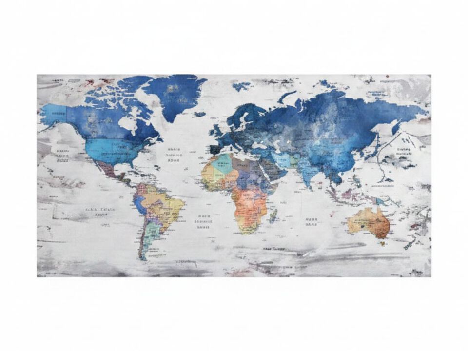 World Map Wall Art Modern Decor Framed Walls Canvas Office Large Living Room