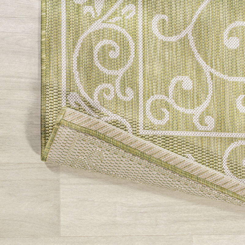 Charleston Vintage Filigree Textured Weave Indoor/Outdoor Area Rug